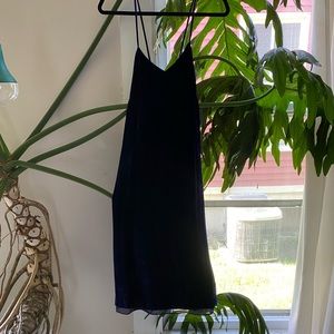 Madewell Midi Blue Velvet Dress